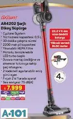 ARZUM AR4202 ŞARJLI DİKEY SÜPÜRGE